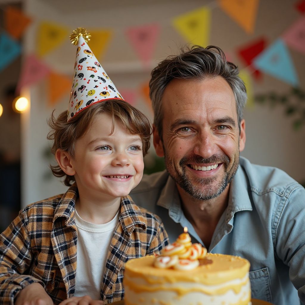 Daniel Perez with his son at a birthday party